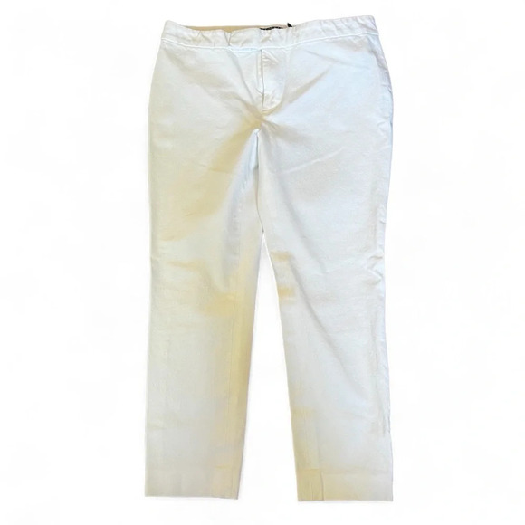 Lauren Ralph Lauren white stretch ankle trouser with back pockets size 8 petite - Picture 1 of 7